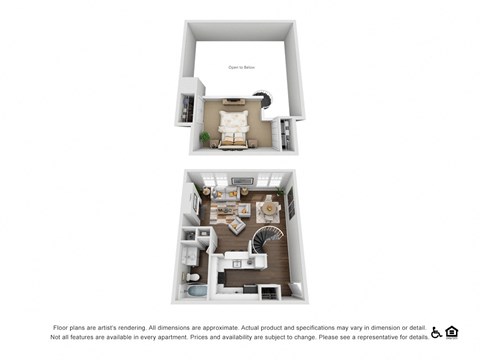 Floor plan for studio, 1 bath, 800 sqft